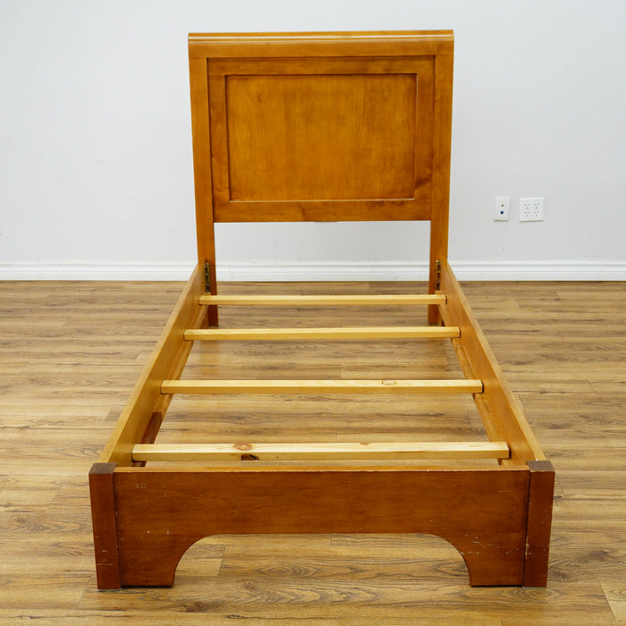 42 x 78 x 29-Inch – Light Wood Slatted Bed Frame