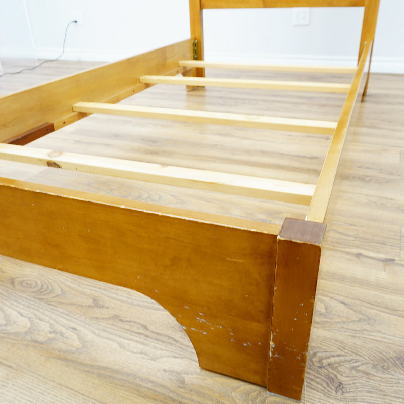 42 x 78 x 29-Inch – Light Wood Slatted Bed Frame