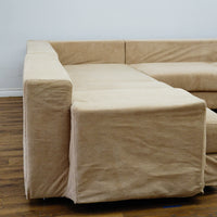Modular 3‑Piece Sectional Sofa in Beige Fabric – 154x112x27‑Inch
