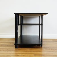 40x17x19-Inch Black Wooden TV Stand with Two Open Shelves
