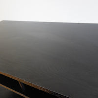 40x17x19-Inch Black Wooden TV Stand with Two Open Shelves