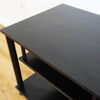40x17x19-Inch Black Wooden TV Stand with Two Open Shelves