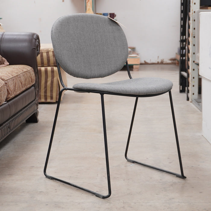 Accent Dining Chair – 20.5-Inch Wide, Grey Upholstery & Metal Frame