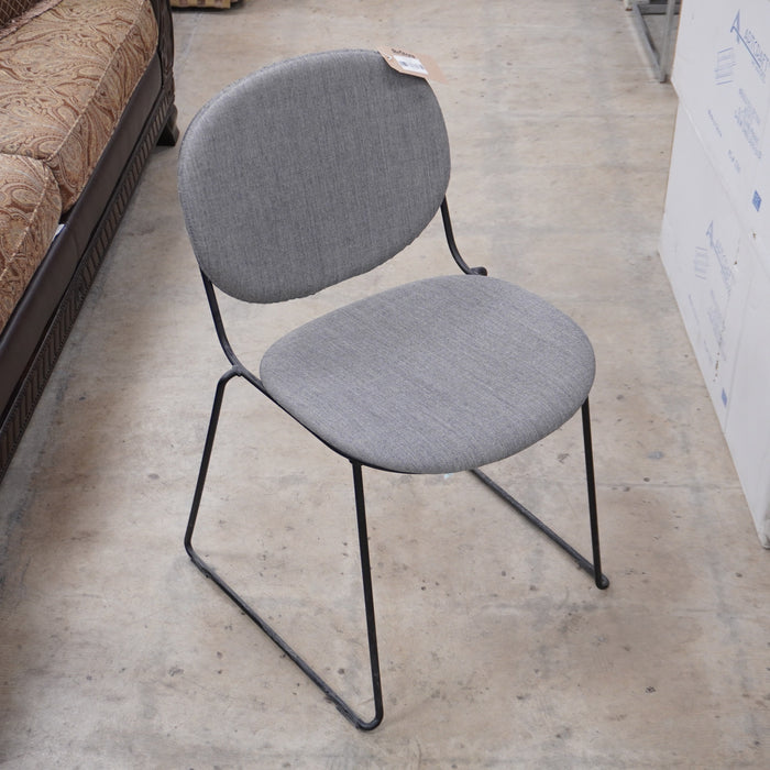 Accent Dining Chair – 20.5-Inch Wide, Grey Upholstery & Metal Frame