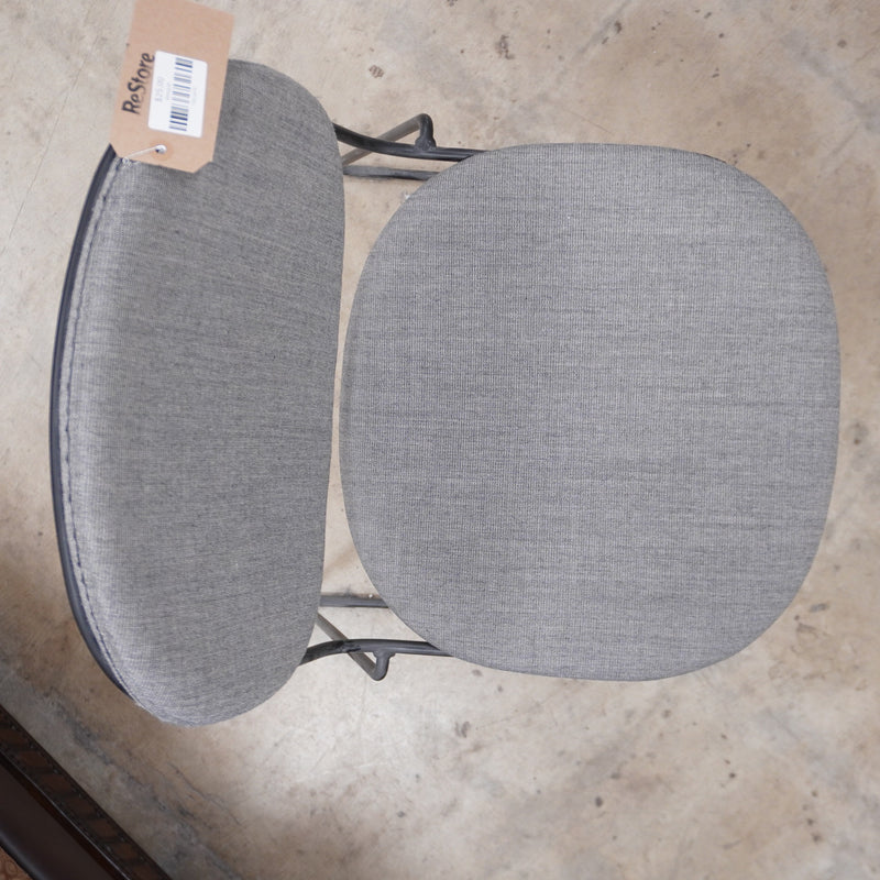 Accent Dining Chair – 20.5-Inch Wide, Grey Upholstery & Metal Frame