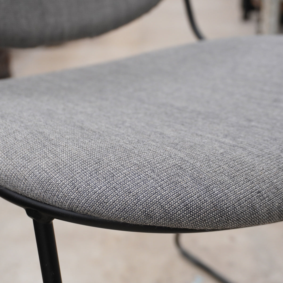 Accent Dining Chair – 20.5-Inch Wide, Grey Upholstery & Metal Frame