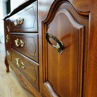 Vintage Wooden Dining Buffet with Cabinets and Drawers – 60x16x30-Inch