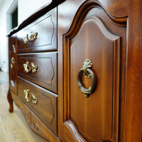Vintage Wooden Dining Buffet with Cabinets and Drawers – 60x16x30-Inch