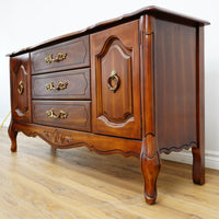 Vintage Wooden Dining Buffet with Cabinets and Drawers – 60x16x30-Inch