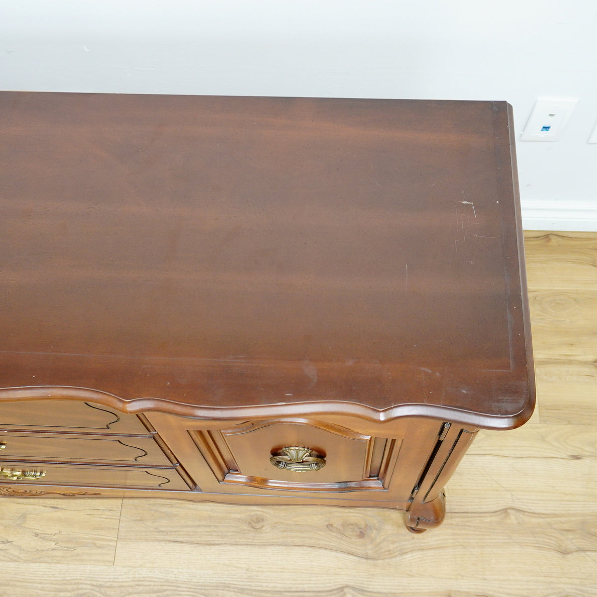 Vintage Wooden Dining Buffet with Cabinets and Drawers – 60x16x30-Inch