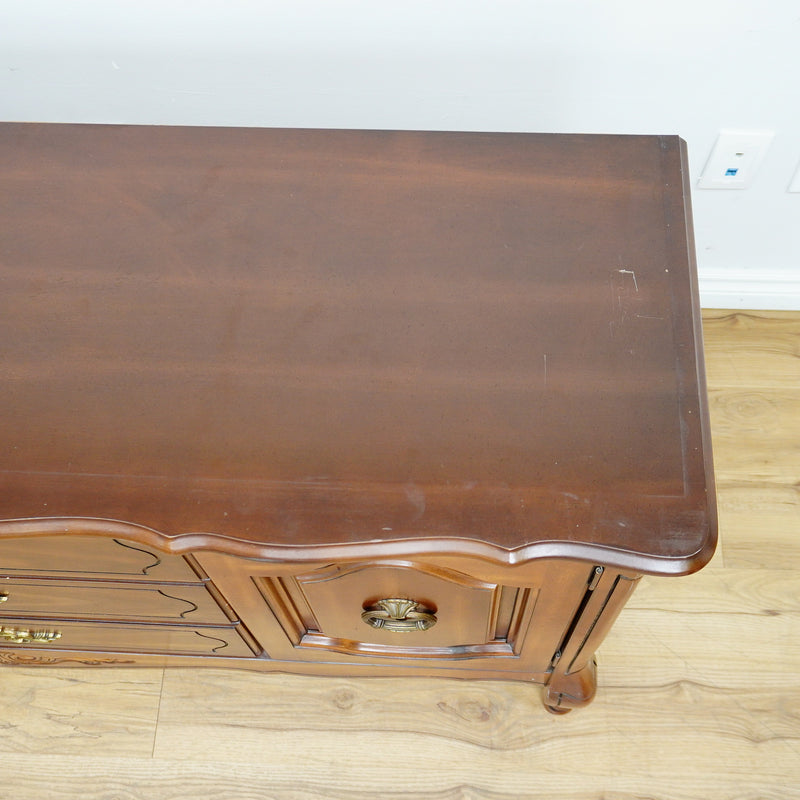 Vintage Wooden Dining Buffet with Cabinets and Drawers – 60x16x30-Inch