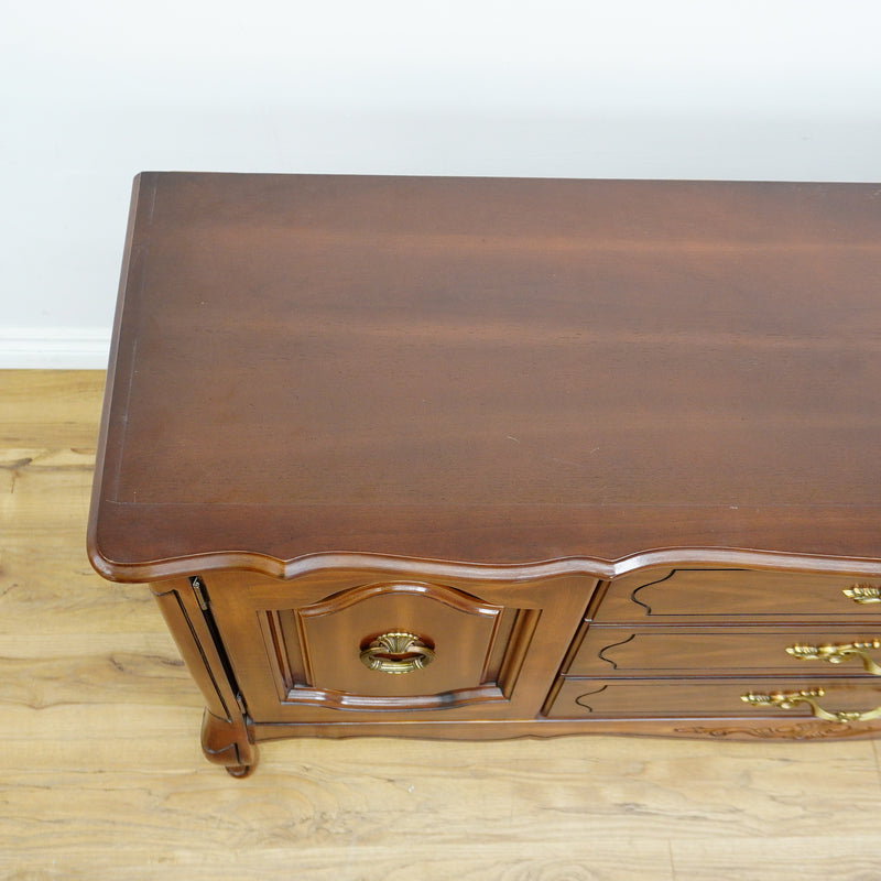 Vintage Wooden Dining Buffet with Cabinets and Drawers – 60x16x30-Inch