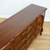 Vintage Wooden Dining Buffet with Cabinets and Drawers – 60x16x30-Inch