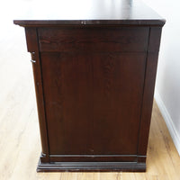 44-Inch W Bar Cabinet in Dark Wood with Open Shelves, Wine Rack