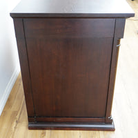 44-Inch W Bar Cabinet in Dark Wood with Open Shelves, Wine Rack