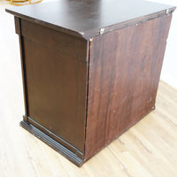 44-Inch W Bar Cabinet in Dark Wood with Open Shelves, Wine Rack