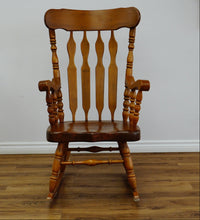 Wooden Rocking Chair – Classic Slat-Back Design, 22x34x46-Inch