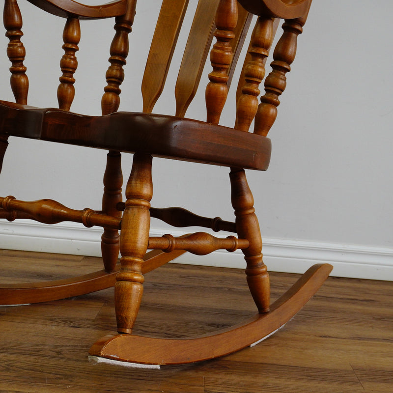 Wooden Rocking Chair – Classic Slat-Back Design, 22x34x46-Inch
