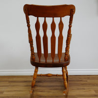 Wooden Rocking Chair – Classic Slat-Back Design, 22x34x46-Inch