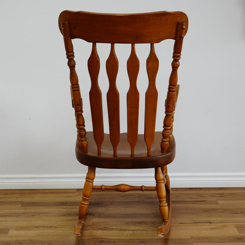 Wooden Rocking Chair – Classic Slat-Back Design, 22x34x46-Inch