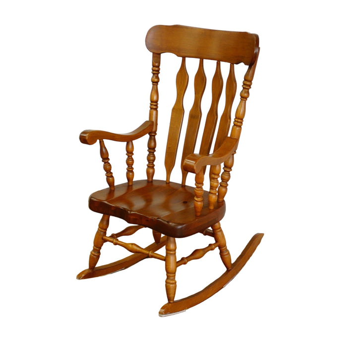Wooden Rocking Chair – Classic Slat-Back Design, 22x34x46-Inch