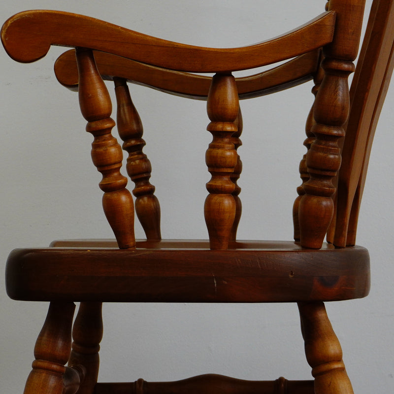 Wooden Rocking Chair – Classic Slat-Back Design, 22x34x46-Inch