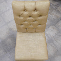 Armless Accent Chair – 20-Inch Wide, Beige Upholstery & Tufted Backrest