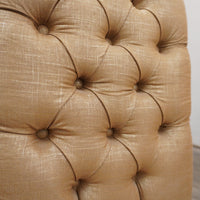 Armless Accent Chair – 20-Inch Wide, Beige Upholstery & Tufted Backrest