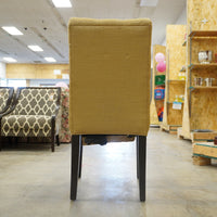 Armless Accent Chair – 20-Inch Wide, Beige Upholstery & Tufted Backrest