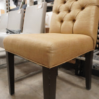 Armless Accent Chair – 20-Inch Wide, Beige Upholstery & Tufted Backrest