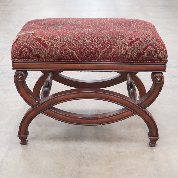 Upholstered Retro Ottoman – 24-Inch Wide