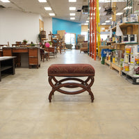 Upholstered Retro Ottoman – 24-Inch Wide