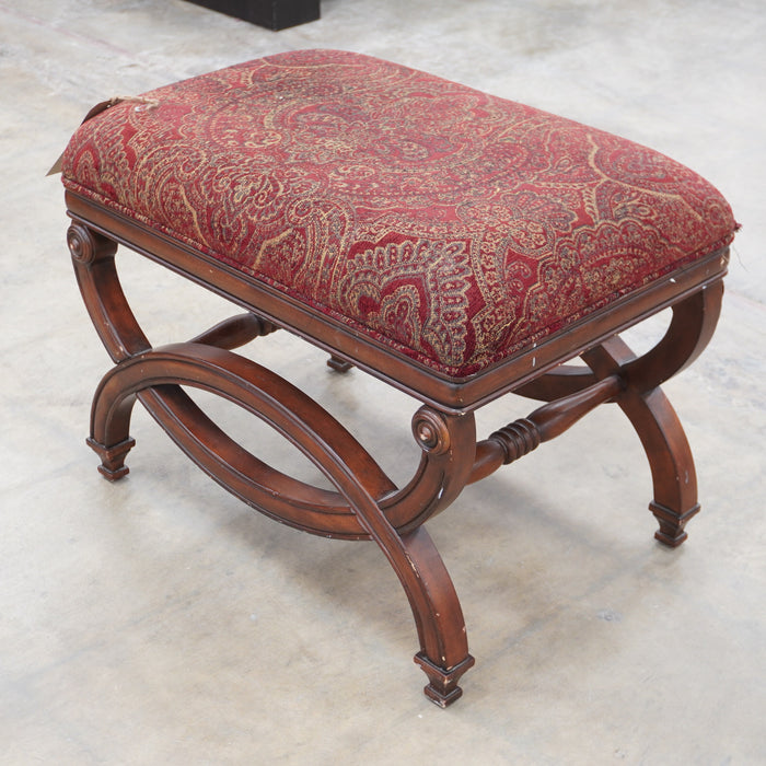 Upholstered Retro Ottoman – 24-Inch Wide