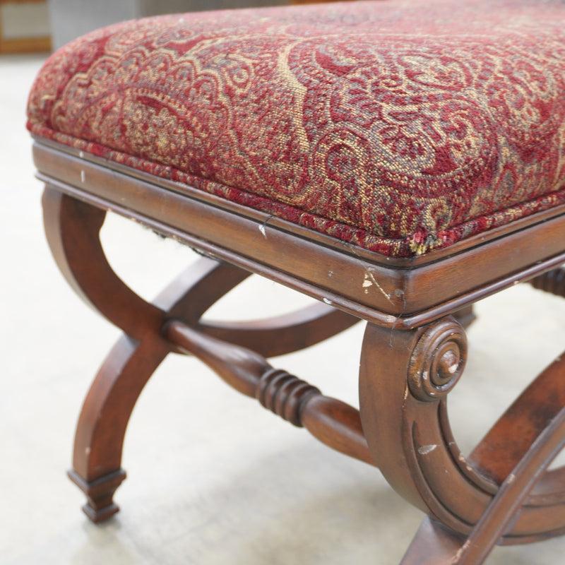 Upholstered Retro Ottoman – 24-Inch Wide