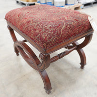 Upholstered Retro Ottoman – 24-Inch Wide