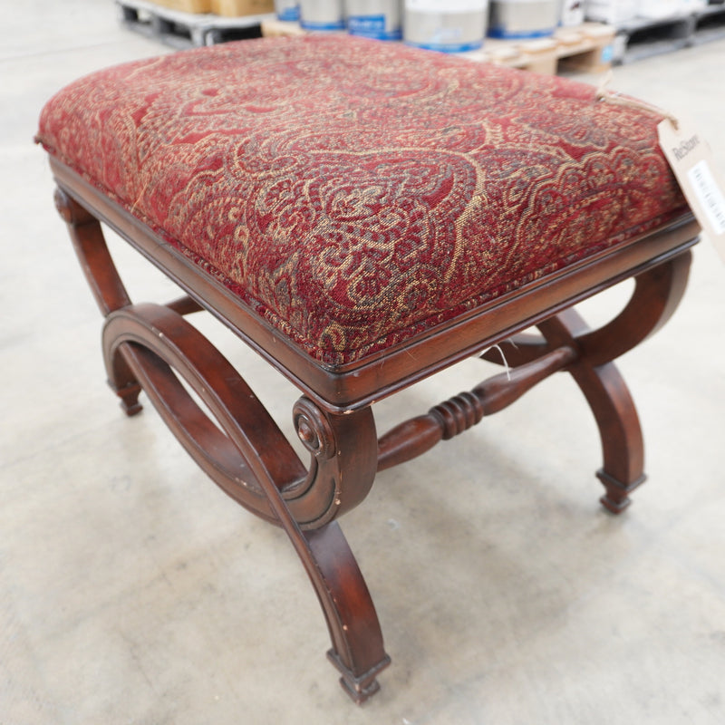 Upholstered Retro Ottoman – 24-Inch Wide