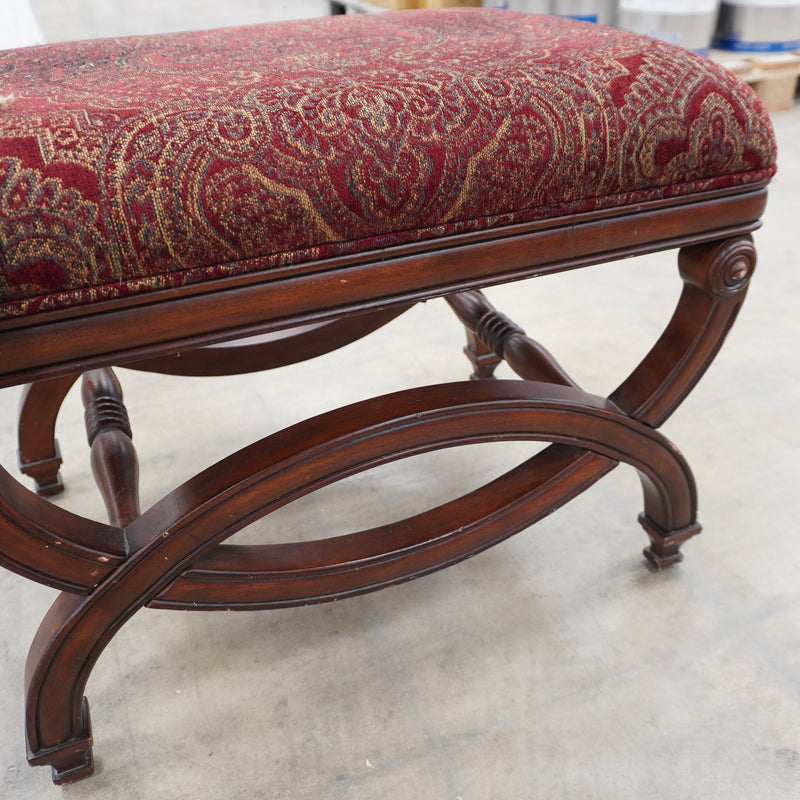 Upholstered Retro Ottoman – 24-Inch Wide