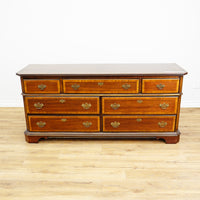 66x19x30-Inch Classic Wooden Dresser with 7 Drawers – Brass Handles