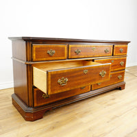 66x19x30-Inch Classic Wooden Dresser with 7 Drawers – Brass Handles