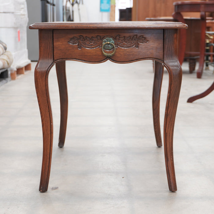 Wooden Side Table with Drawer – 20-Inch Wide