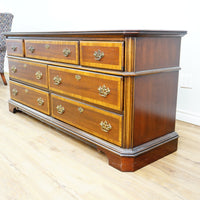 66x19x30-Inch Classic Wooden Dresser with 7 Drawers – Brass Handles