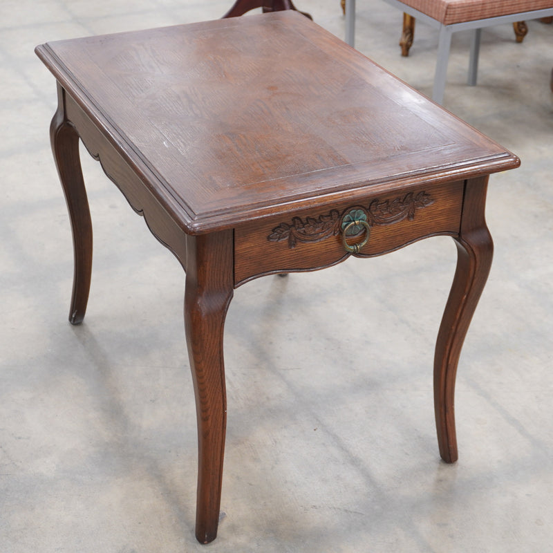 Wooden Side Table with Drawer – 20-Inch Wide