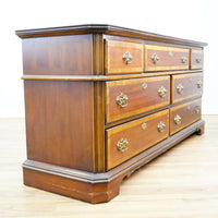 66x19x30-Inch Classic Wooden Dresser with 7 Drawers – Brass Handles