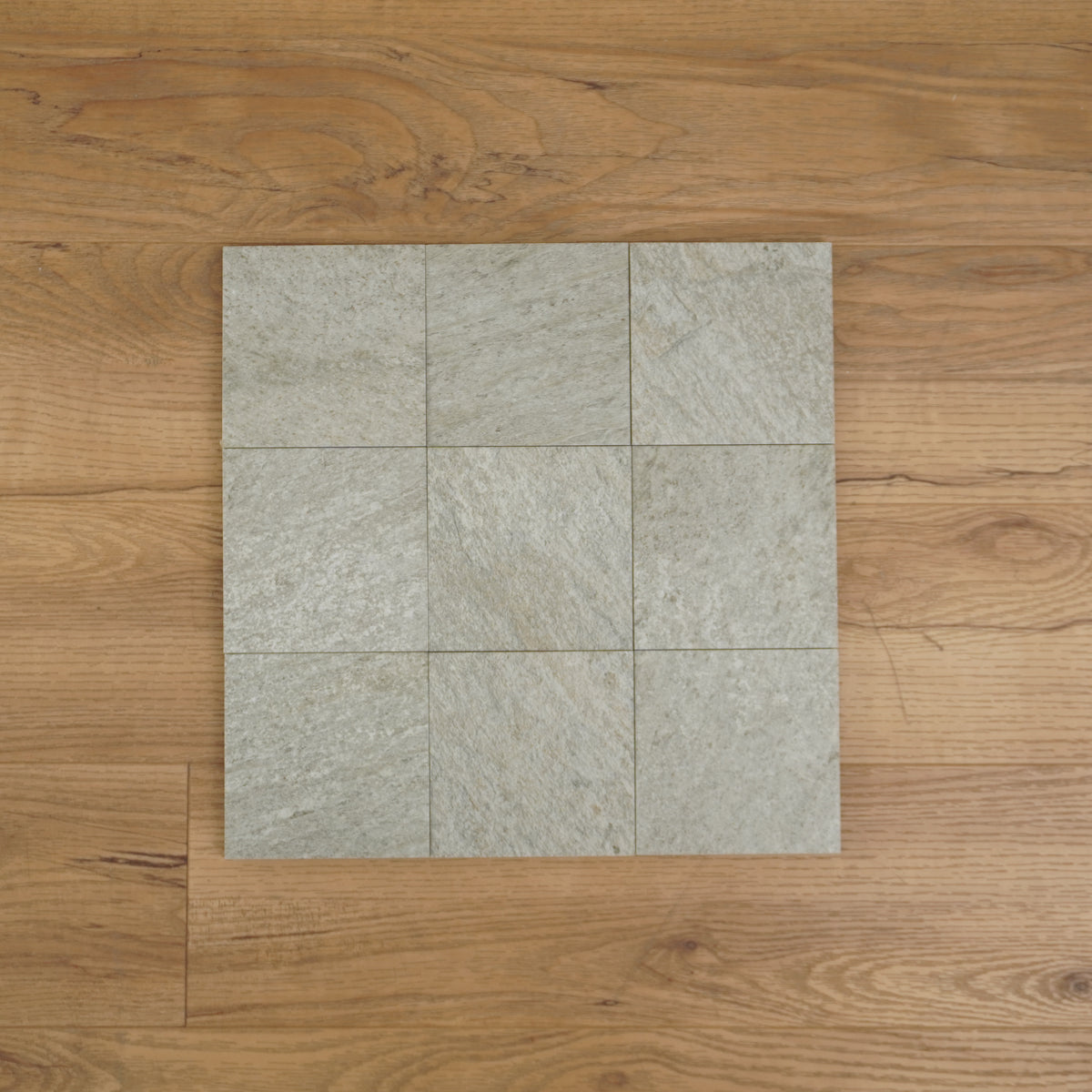 34cm x 34cm Ceramic 9-Tile Mosaic Flooring - Light Grey 4pcs (5 sq ft/box)