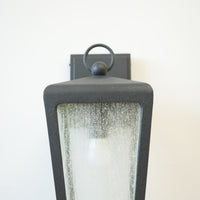 Classic Black Framed 1-Light Outdoor Wall Sconce with Frosted Glass