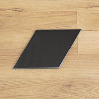 6" x 10.5" Glossy Black Rhombus Ceramic Wall Tile