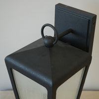 Classic Black Framed 1-Light Outdoor Wall Sconce with Frosted Glass