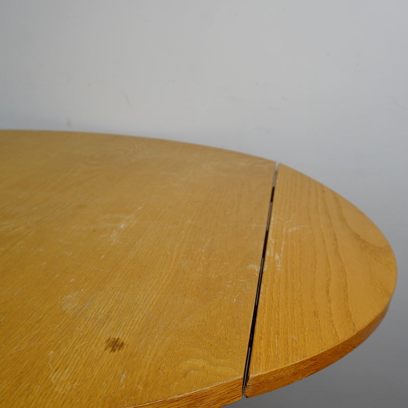 35x35x31-Inch Round Drop‑Leaf Dining Table – White Metal Base & Wood Top