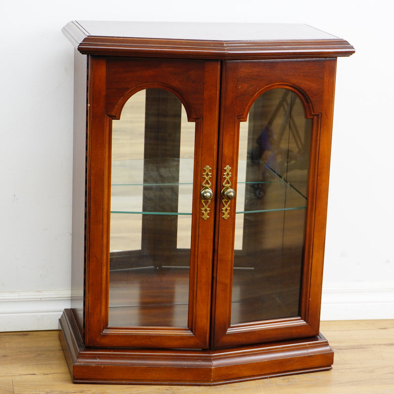 24x14x31-Inch Compact Lighted Curio Cabinet – Glass Shelving