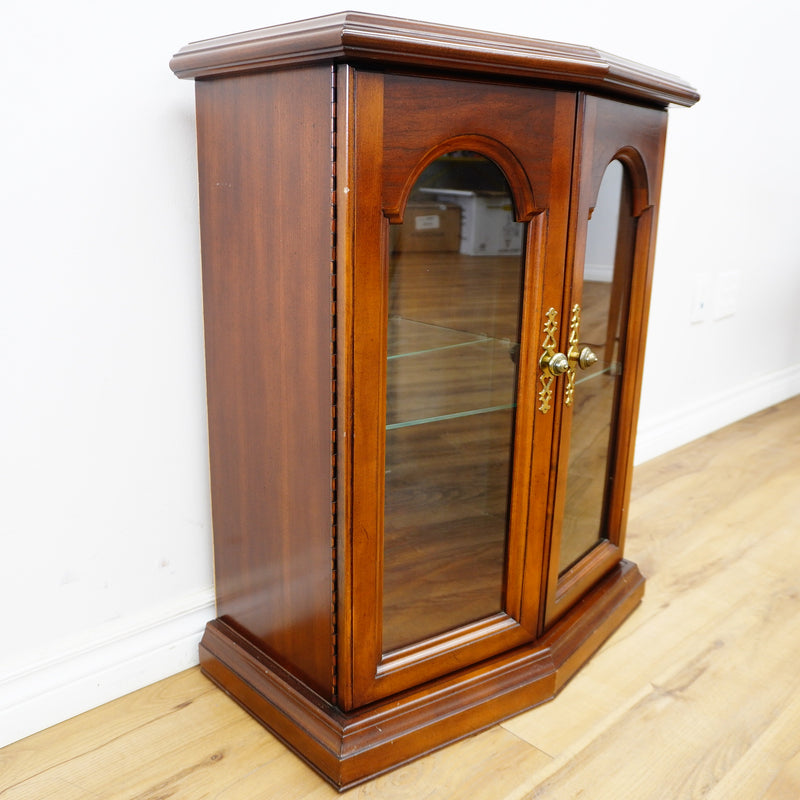 24x14x31-Inch Compact Lighted Curio Cabinet – Glass Shelving